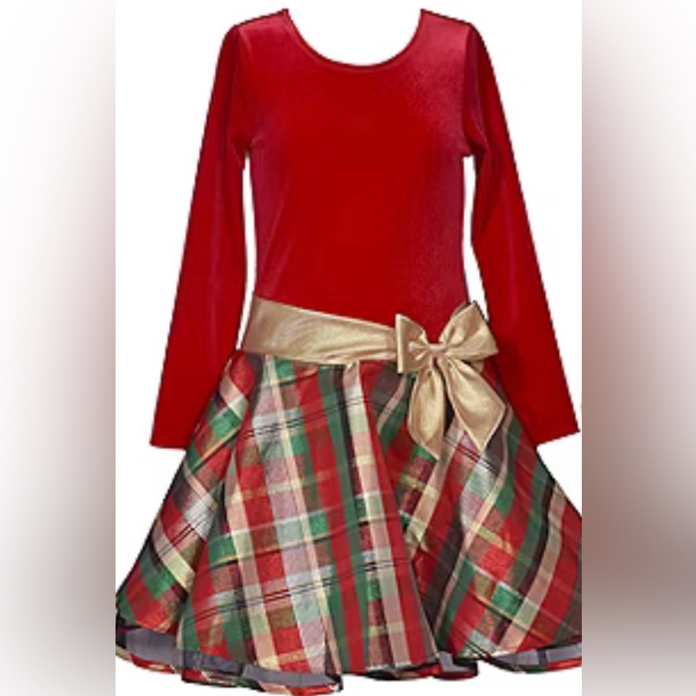 New Without Tag Bonnie Jean Big Girls Long Sleeve Drop Waist Dress
